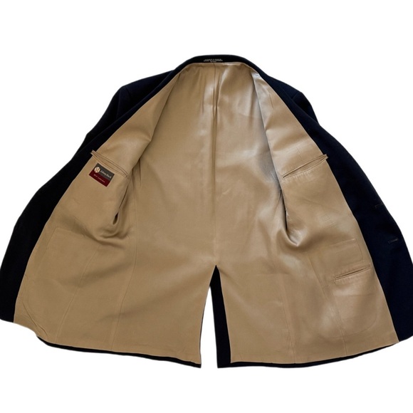 Johnny Bench MVP Collection Men’s Navy Blazer 42L Gold Crest Buttons Sport Coat - Picture 12 of 13